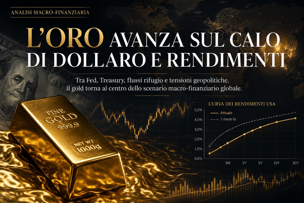 L’ORO AVANZA SUL CALO DI DOLLARO E RENDIMENTI: LA DISTENSIONE USA-IRAN RIAPRE IL DOSSIER FED