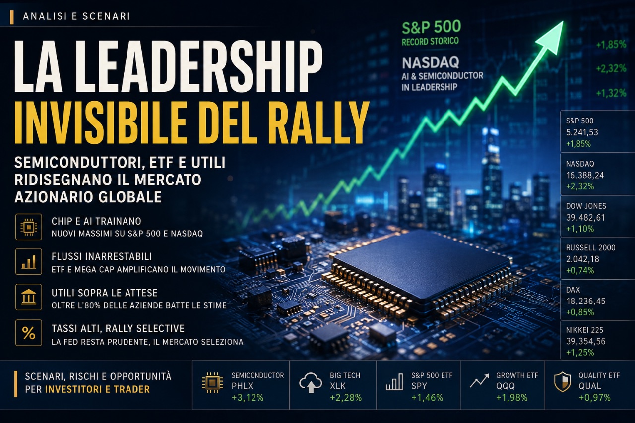 La leadership invisibile del rally: come semiconduttori, ETF e utili stanno ridisegnando il mercato azionario globale