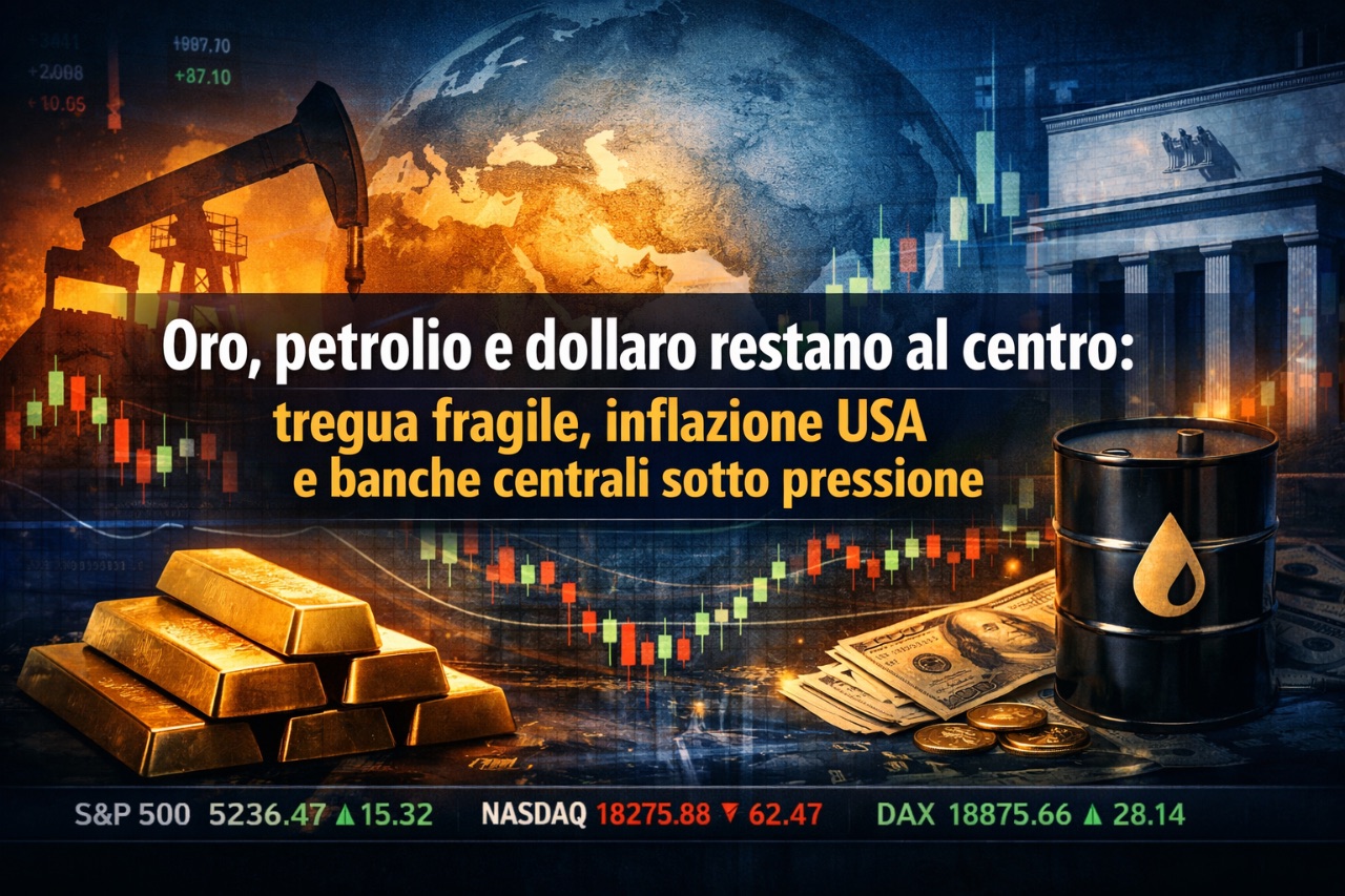 Oro, petrolio e dollaro restano al centro: tregua fragile nel Golfo, inflazione USA più alta e banche centrali sotto pre